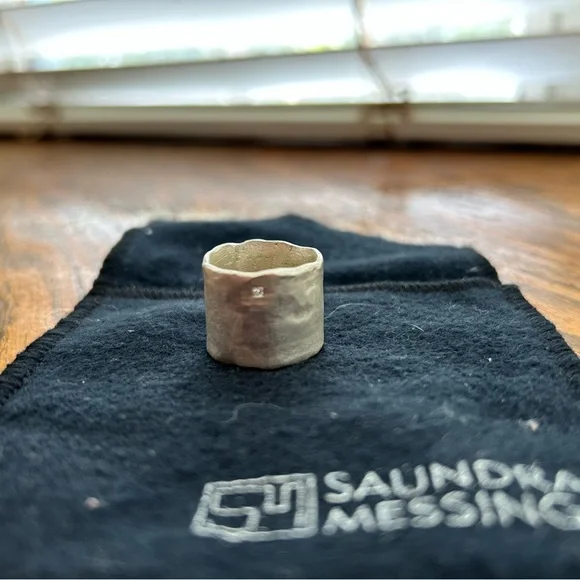 Saundra Messinger Sterling Silver w/Diamond Ring - Picture 2 of 7